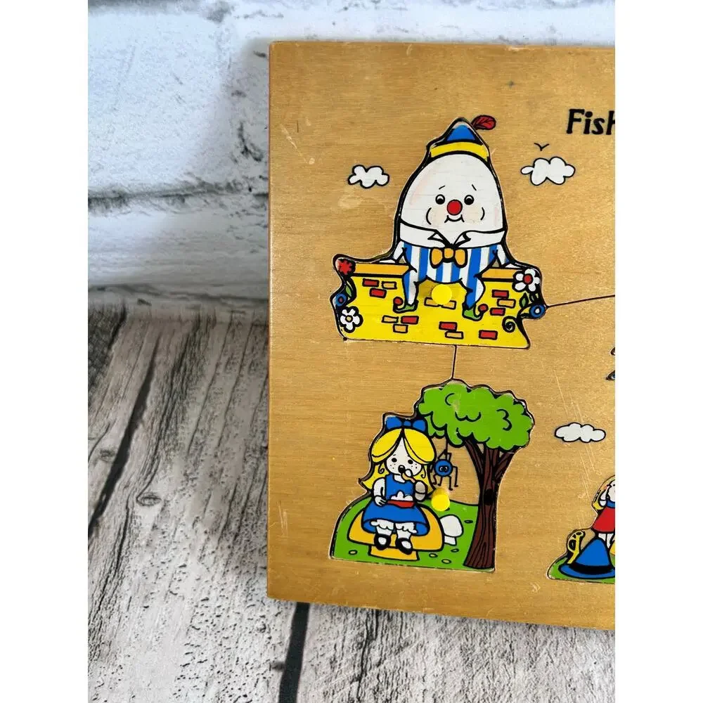 FISHER PRICE Vintage Nursery Rhymes Wooden Peg Puzzle